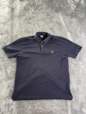 Brooks Brothers Performance Polo Men's L Blue Pique Knit Texture Fit Cotton