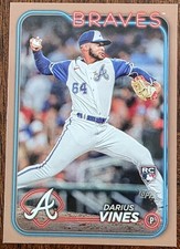 2024 TOPPS DARIUS VINES ATLANTA BRAVES ROOKIE GOLD SP /2024 CARD #493