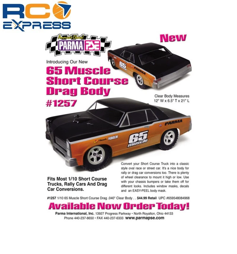 Parma 65 Muscle Baja Sc Drag .040 Clear Body PAR1257 - Image 2 of 2