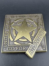 1996 United States USA Shooting Team Go For Gold Atlanta Belt Buckle Olympics