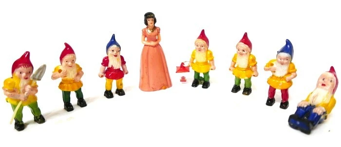 Винтажный пластиковый топпер для торта на день рождения Snow White & Seven Dwarfs Гонконг - Изображение 4 из 4