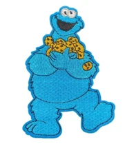 COOKIE MONSTER - SESAME STREET - Embroidered Sew/Iron-On Patch