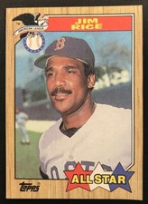 JIm Rice 1987 Topps Card #610 WRONG BACK error Mt  Boston Red Sox  HOF All-Star