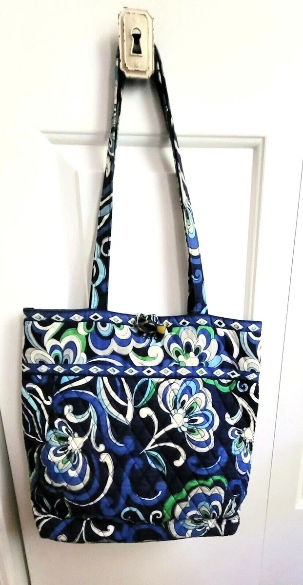 Vera Bradley Large Tote Shoulder Bag Mediterranean Blue Pattern eBay