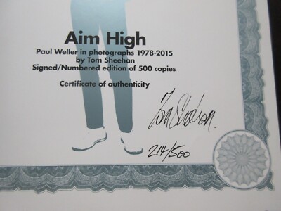 Tom Sheehan Aim High Paul Weller in Photographs Signed /Numbered