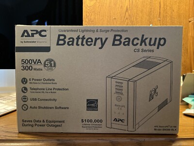 Apc Schneider Electric It Container Bk500Blk Back Ups Cs 500Va Usb 120V Standby