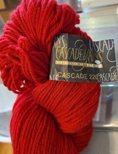 CASCADE 200 YARN 200g 1 HANK SKEIN 100 Peruvian Wool CHRISTMAS RED