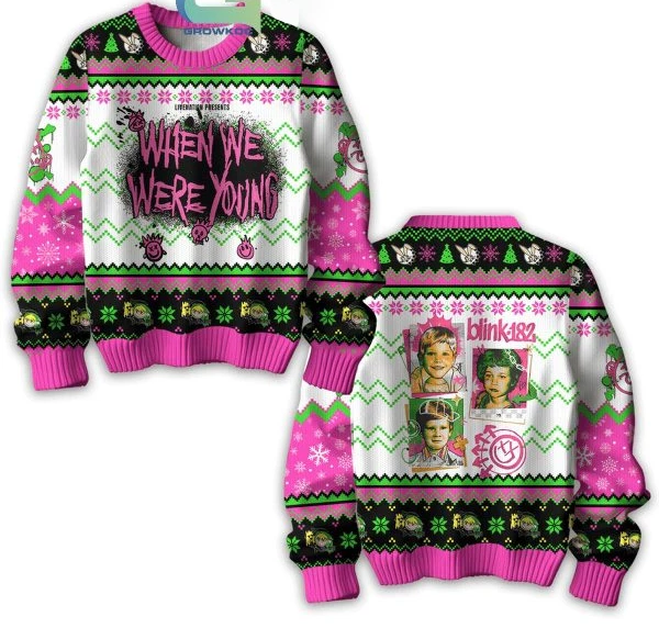 B182 When We Were Young Pop Punk Band Ugly Christmas Sweater