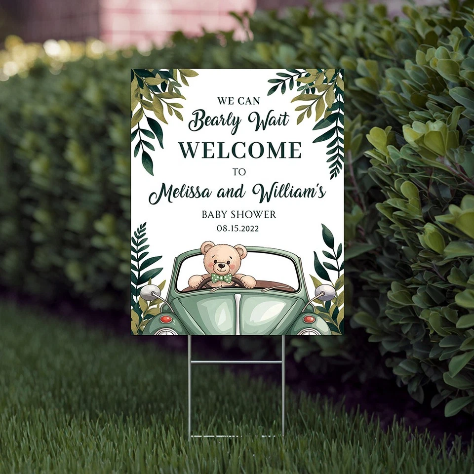 Персонализированный знак приветствия для душа ребенка, знаки для двора с кольями уличные знаки для газона - Изображение 3 из 4