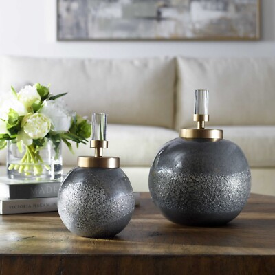 UTTERMOST 17729 CESSAIR SET OF 2 ART GLASS DECORATIVE BOTTLES