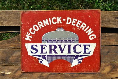 McCormick Deering Service Metal Tin Sign - IH - International Harvester Farmall