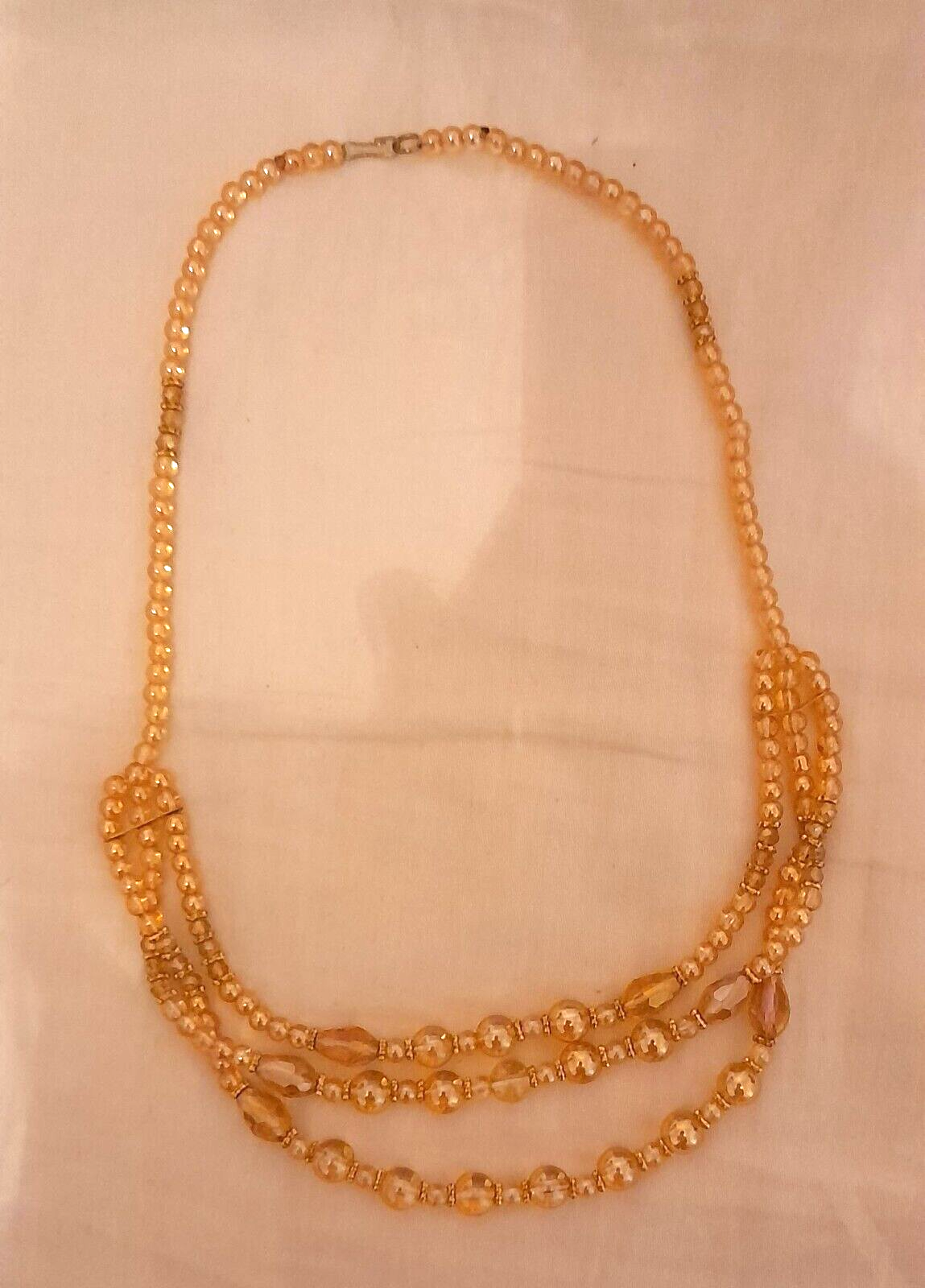 Gold Layered Beaded Pearl Necklace Pre-Owned-image