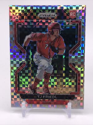 2022 Panini Prizm Tier 2 TJ Friedl Rookie Power Plaid Prizm /75 Cincinnati Reds