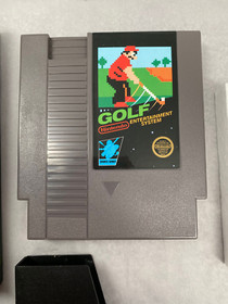 NES Golf CIB BLACK BOX  NINTENDO Vintage Video Game 5 Screw Back Hang tab