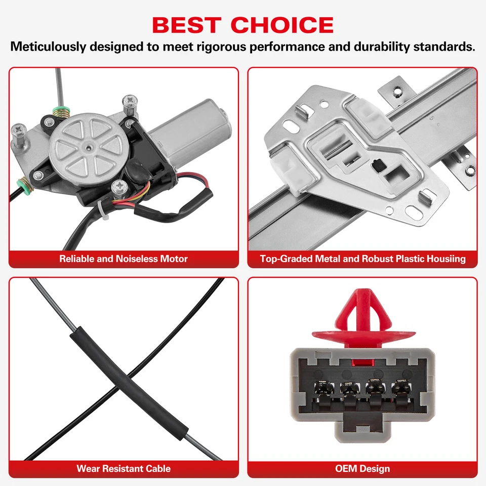 For 2001-2005 Honda Civic 1.7L 1.3L Power Window Regulator with Motor 741-742 Foto 2 de 4