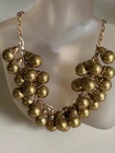 Unsigned Miriam Haskell Heavy Gold-tone Chain Bell Ball Choker Necklace 15 1/2