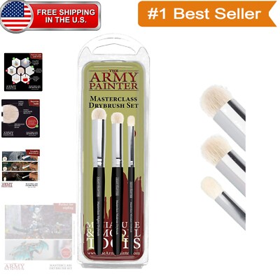 Lightweight Professional Drybrush Set - Masterclass Bristles for Color Blending