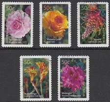Australia  2003  Flowers self adhesive set  SG 2292 - 2296  good used