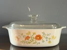 Vintage Corning Ware WILDFLOWER 2 QT Casserole A-2-B W/ Glass Pyrex Lid ~USA