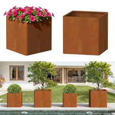 Corten Steel Planter Square Outdoor Planter M...