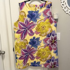 Farm Rio X Anthropologie Sleeveless Mini Quilted Shift Dress XXL Vibrant Floral