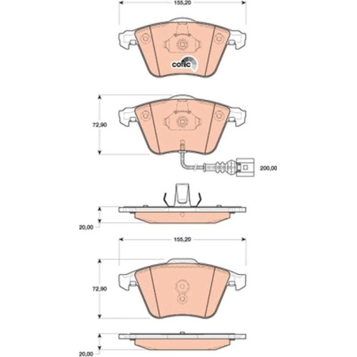 Plaquettes de frein à disque TRW GDB1809 Cotec Skoda VW