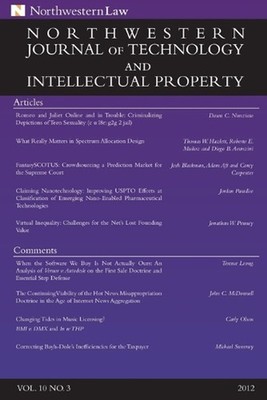 Northwestern Journal of Technology & Intellectual Property, Vol. 10.3 by Nunziat