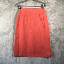 Vintage Ultra Suede Women's Coral Suede Pencil Skirt Midi Straight Size 6-8