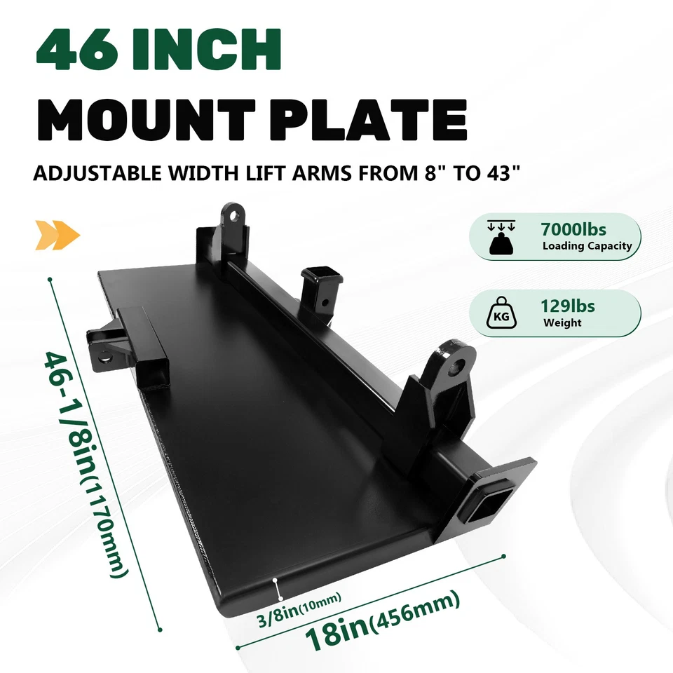 3 Point Attachment Adapter Hitch Adjustable Skid Steer For Loader Tractor - Image 3 of 4