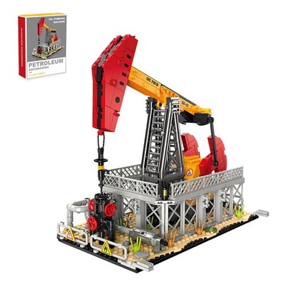 City Oil Pump Jack Building Blocks 666PCS Industrial MOC Display Model Toy
