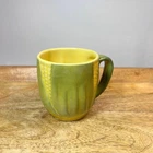 Vintage Shawnee Pottery Corn Mug Green & Yellow USA Mid-Century Stoneware