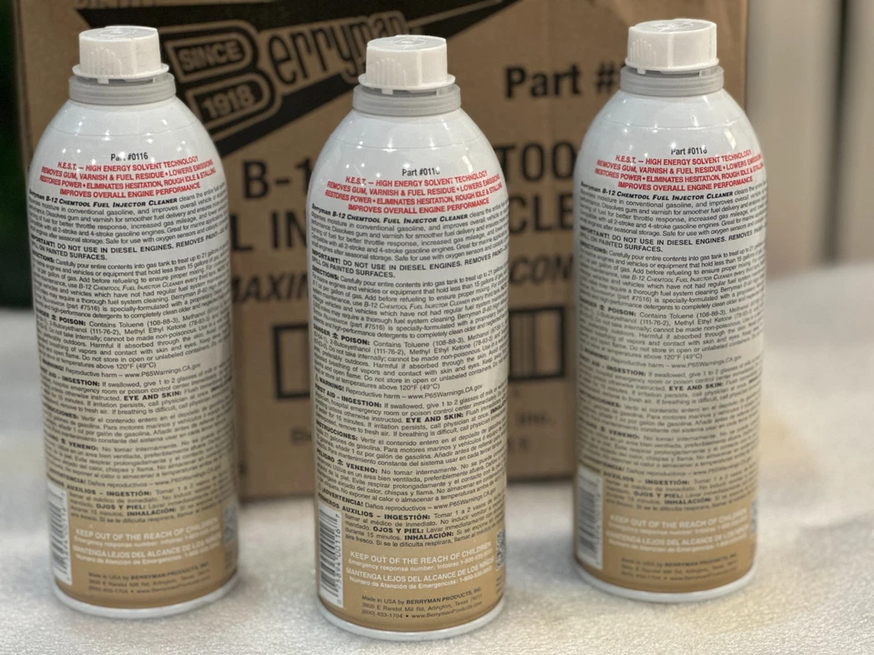 3 x Berryman B-12 Chemtool 444ml - Carburetor and Fuel System Cleaner 0116 - Photo 2/2