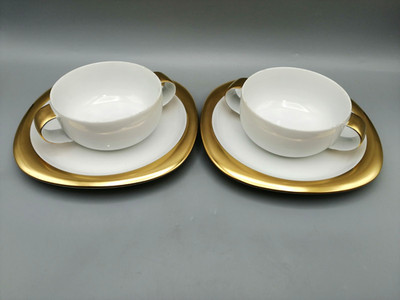 Rosenthal Suomi Gold 2x Suppentasse mit Untertasse Sarpaneva Design