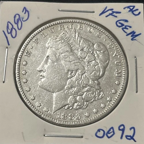 1883 -P  Morgan Silver Dollar AU VF Gem
