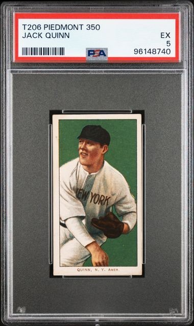 1909-11  T206 Jack Quinn PSA 5 EX Piedmont 350 New York