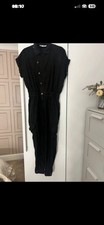 Zara Linen Blend Jumpsuit Womens Medium 
