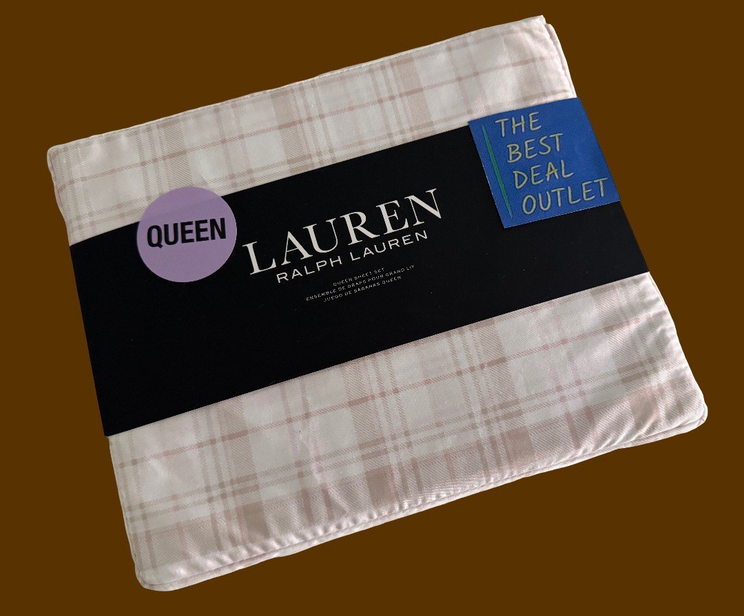 Ralph Lauren  Queen Flat Sheet未開封 New Ralph Lauren Queen Sheet Set 4 PCS 100% Cotton Deep Fit Beige