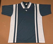 Vintage 90s 80s DIADORA Green White Center Logo USA Made Soccer Jersey M Y2K
