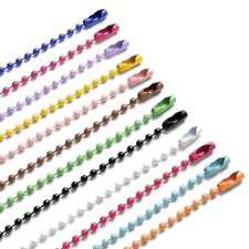Sorcristy 100 Pcs Ball Bead Chain Ball Chain Keychain Dog Tag Necklace