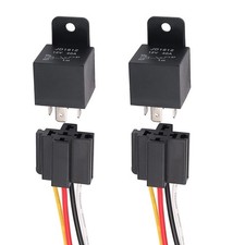 2 Pack 40 Amp Automotive Relay with Socket 12V 4 Pin