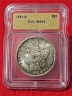 1881-S  MORGAN SILVER DOLLAR  ICG  MS 64                                 #T1655