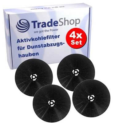 TRADE-SHOP 4x Aktivkohlefilter 175 x 25mm ersetzt Respekta MIZ1000N, MIZ1000 / Dunstabzug