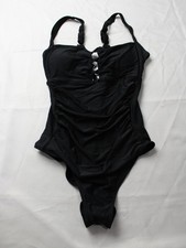 Cupshe Women's Cutout Tummy Control One PIece Swimsuit MS7 Black Size XL NWT
