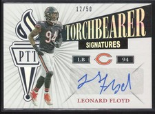 2019 Panini Passing the Torch #TS-38 Leonard Floyd Torchbearer Silver Auto #/50