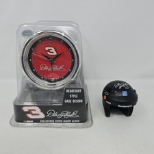 Dale Earnhardt Collectable Retro Alarm Clock Headlight Style And Mini Helmet