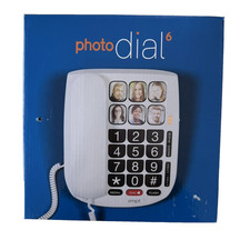 Senior Telephone Simpl Photo Dial 6 Speed Easy Dial Button Phone READ DESCRIP.