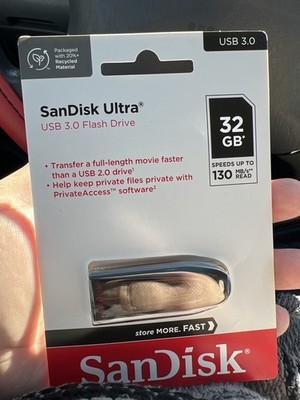 SanDisk Ultra USB 3.0 Flash Drive 32GB Silver 130MB/s Password Protection