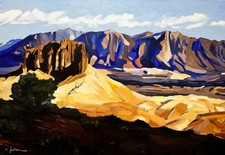 Original 28.5x19 Oil Painting Southwest Mountain Landscape Western Art-framed Original 28.5x19 Oil Painting Southwest Mountain Landscape Western Art-framed