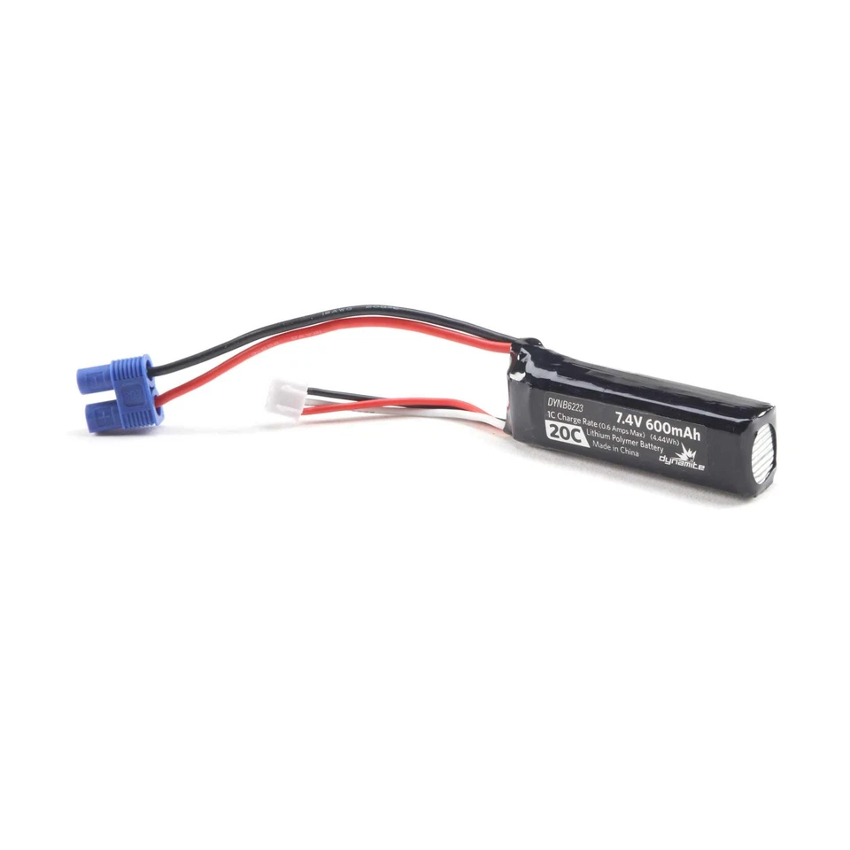 Boat 7.4V 600mAh 2S 20C LiPo EC3 DYNB6223 Replacement Boat Parts - Image 2 of 2