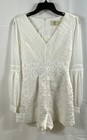Karat Boutique Women's Romper White Embroidered Lace Long Sleeve V-Neck Size S — photo 1